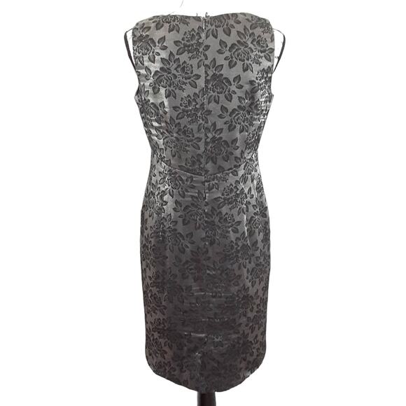 Liz Claiborne Sheath Dress Dark Floral Crushed Velvet Bodycon Cocktail Dress 8 - Picture 3 of 13